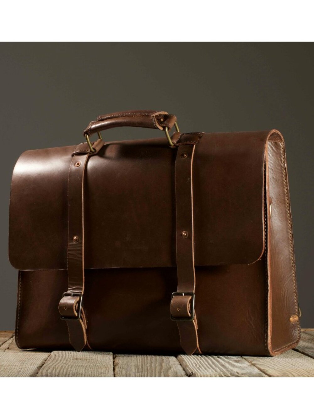 Satchel & Page 4-Way Brown Leather Briefcase Laptop Backpack